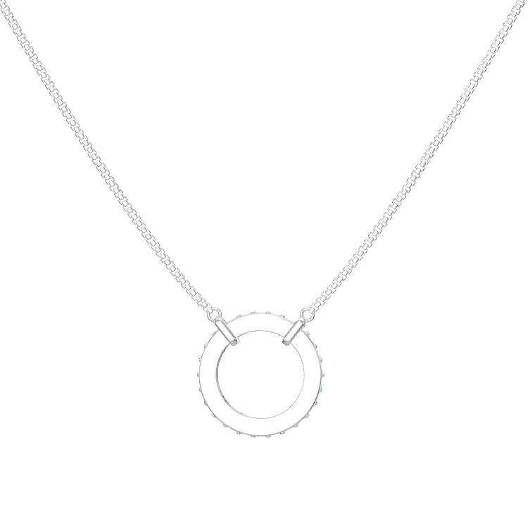 Circle of Love-March Birthstone Family Engraving Necklace SN041 (Brass+Quick Ship)
