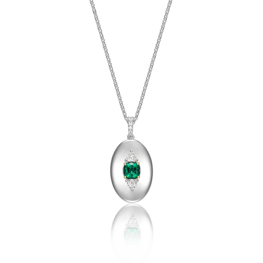Rhodium Plated Guardian Eye Birthstone Locket SN005BR (Brass)