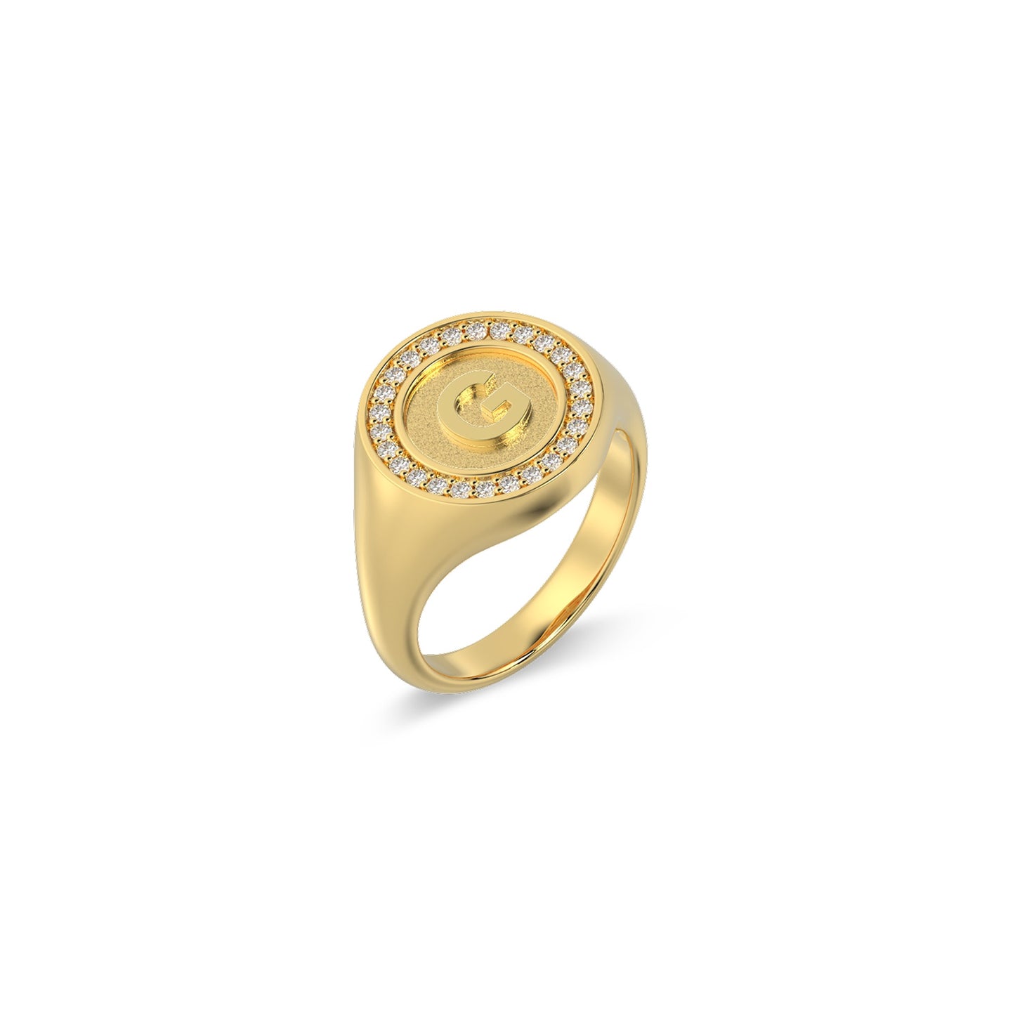 18K Gold Plated Silver Monogram Initial Ring SS25R001G