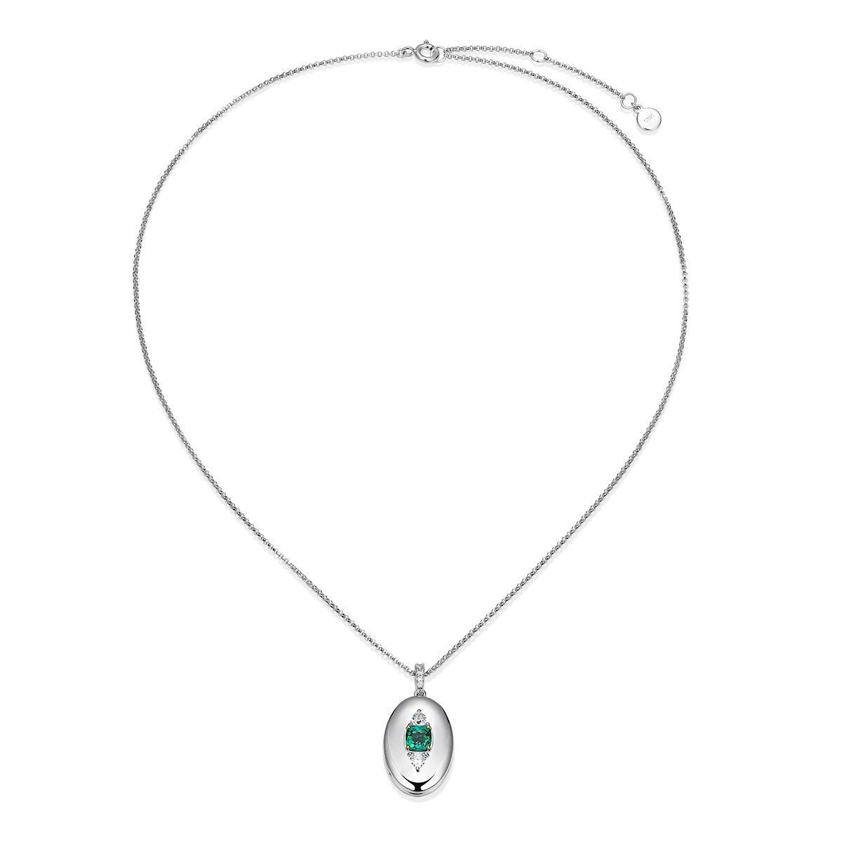 Rhodium Plated Guardian Eye Birthstone Locket SN005BR (Brass)