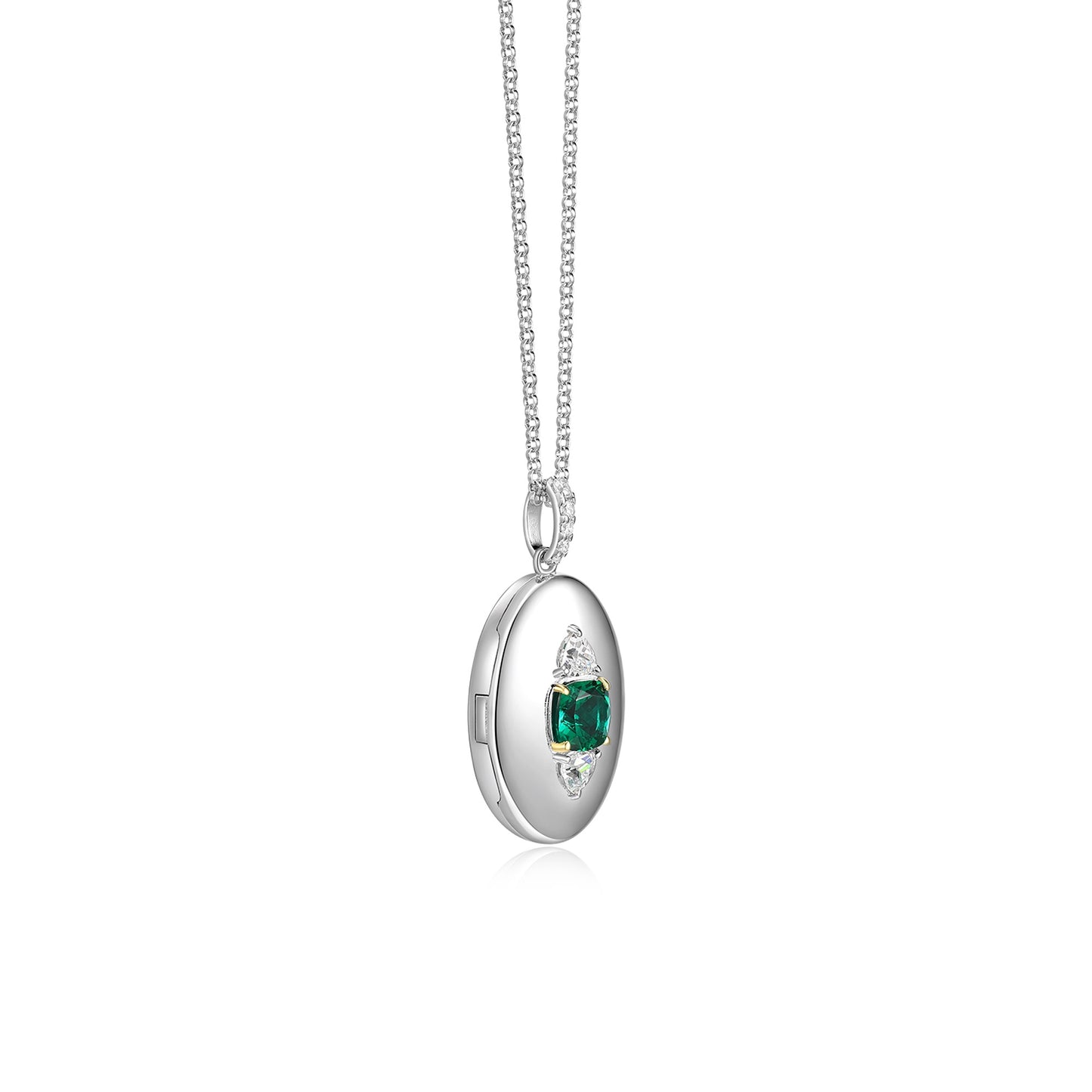 Rhodium Plated Guardian Eye Birthstone Locket SN005BR (Brass)