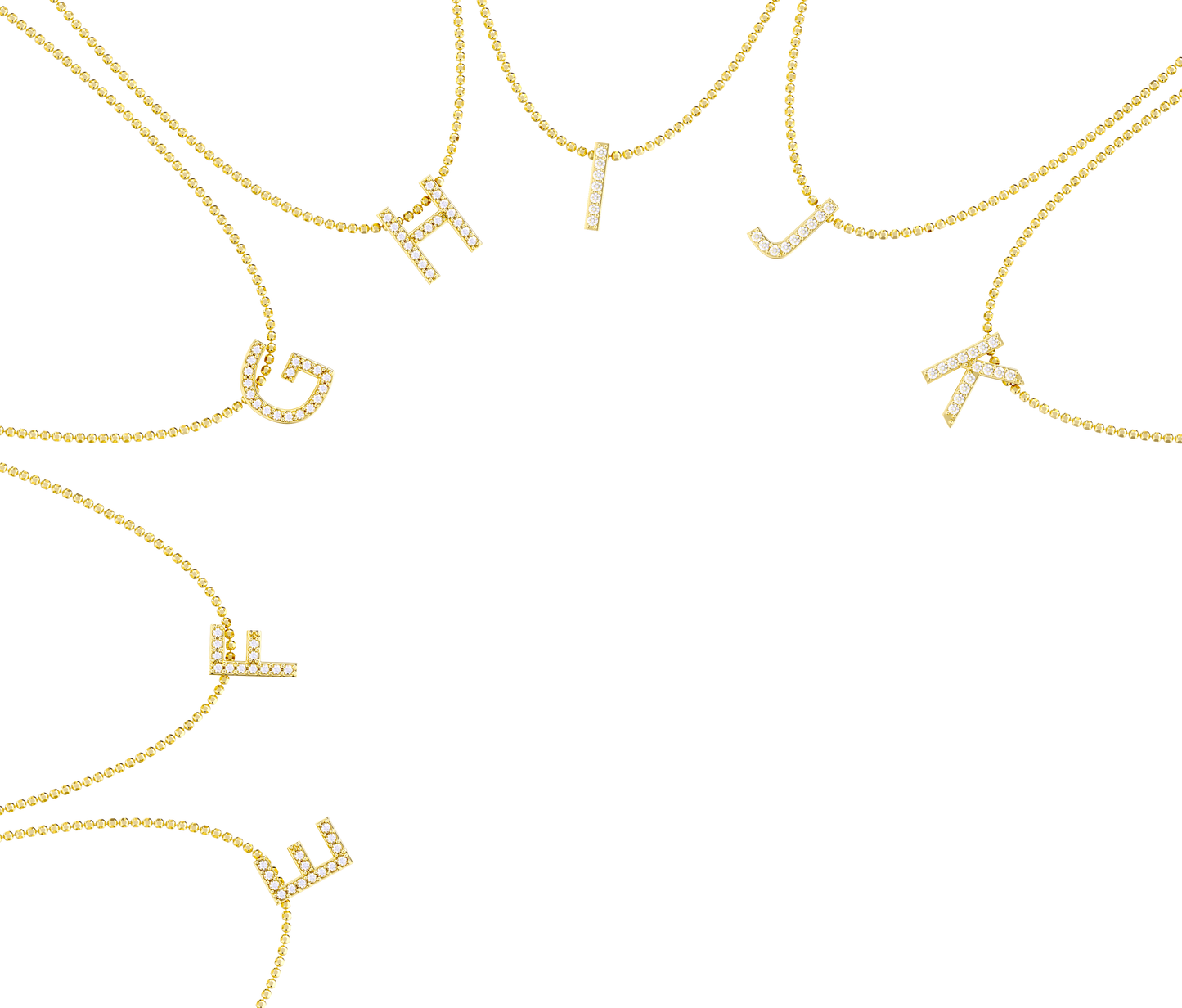 18k Gold Plate Initial Necklace AW24N006BR (Brass)