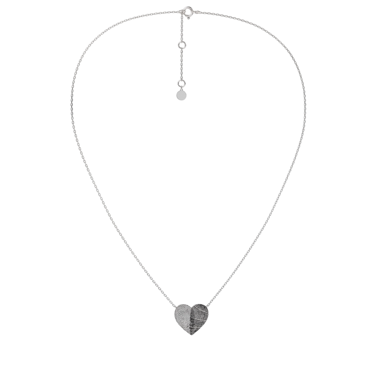 Rhodium Plated Silver Heart Initial Necklace AW24N003R