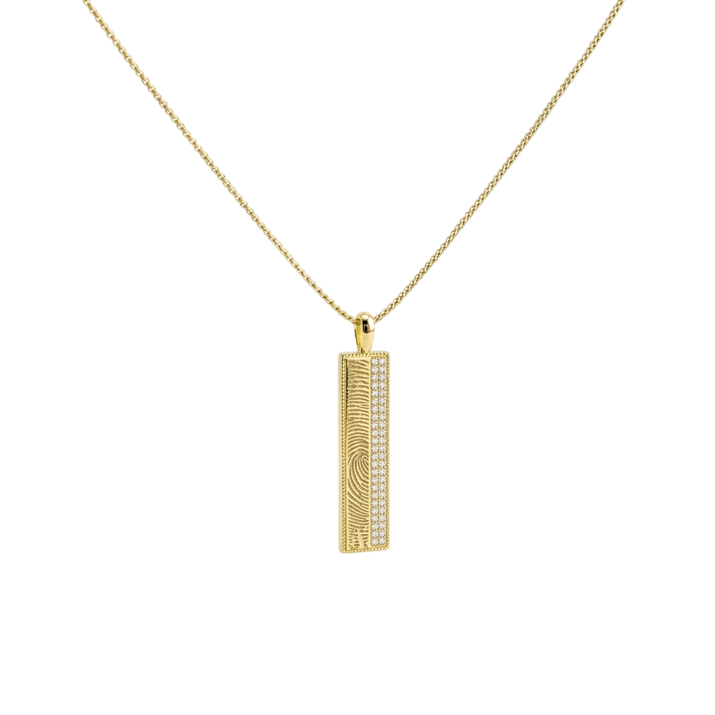 Gold Plated Beaded-Edge Rectangular Necklace SN045BRF (Brass)
