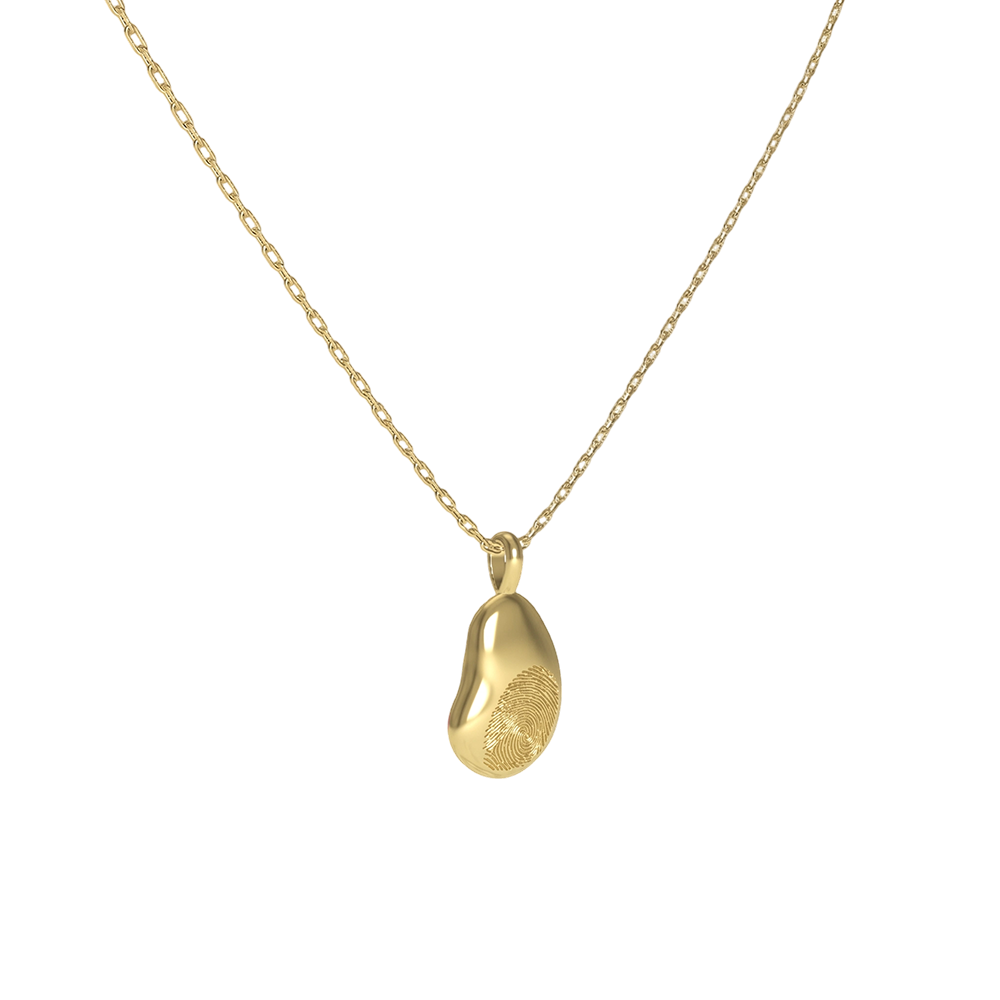 Gold Plated Pea-shaped SoulPrint Enamel Necklace