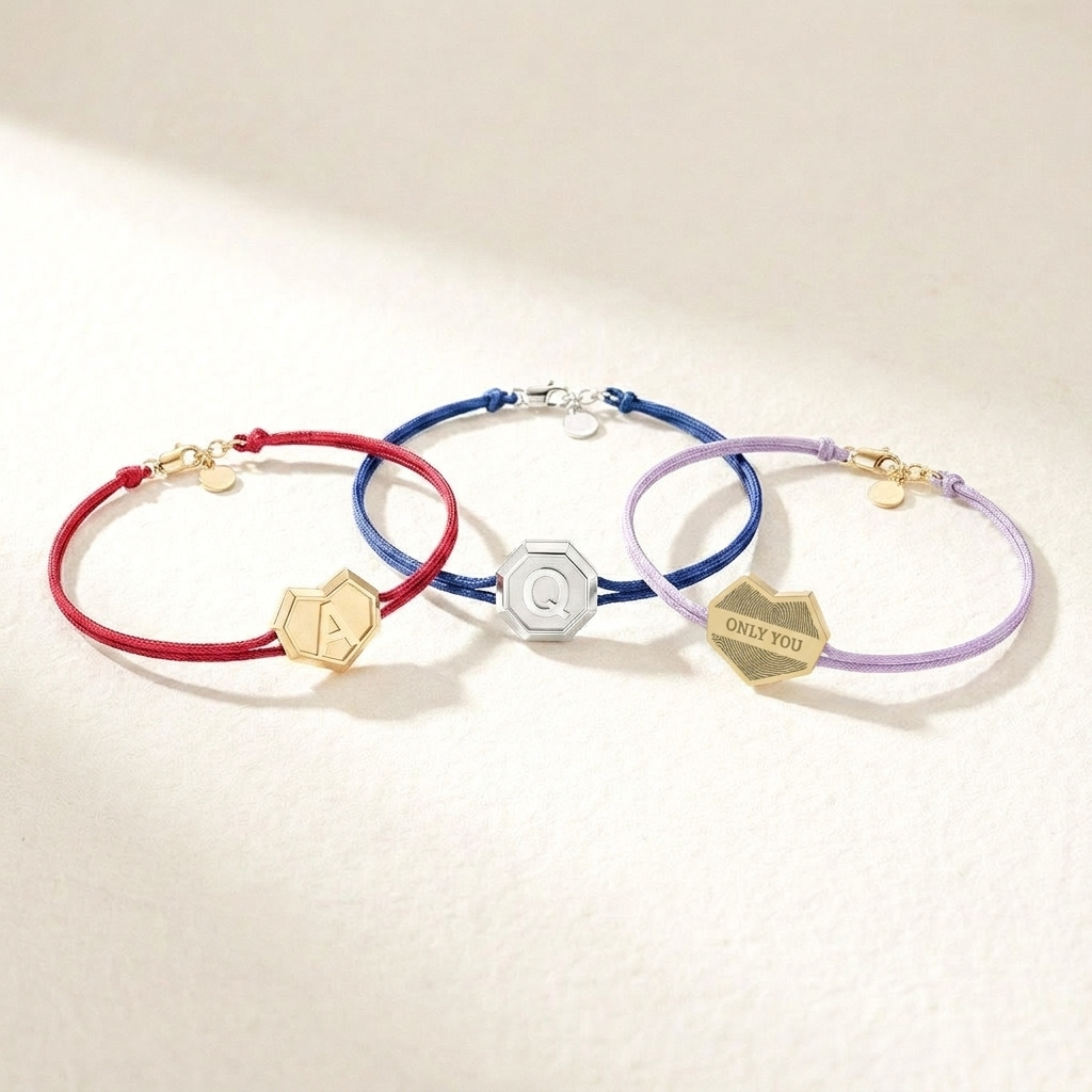 Heart Facet Bead Minitials Facet Bead Bracelet SB004FG