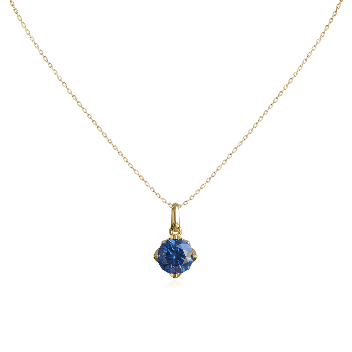 Interchangeable Gem Charm Necklace in 10K Gold KN002