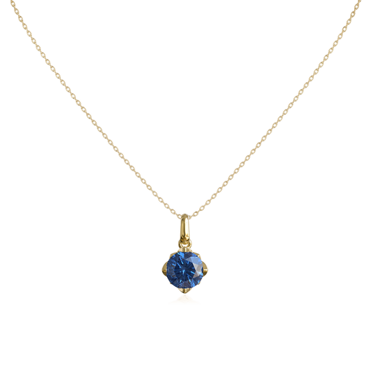 Interchangeable Gem Charm Necklace in 10K Gold KN002
