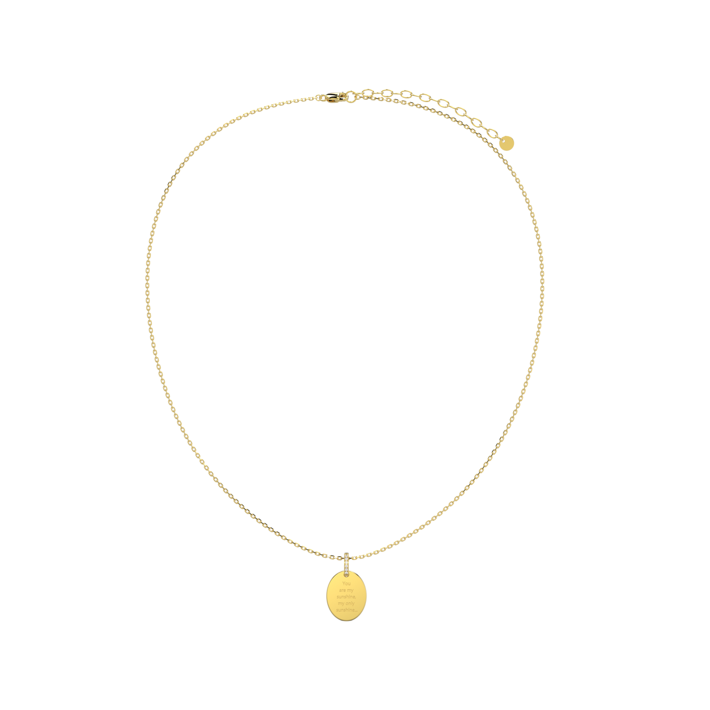 18K Gold Plated Oval Engravable Pendant SP003 (Quick Ship)