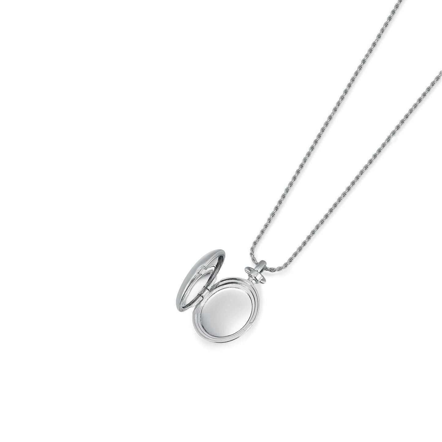 Rhodium Plated Luna Oval Whisper Locket SN011
