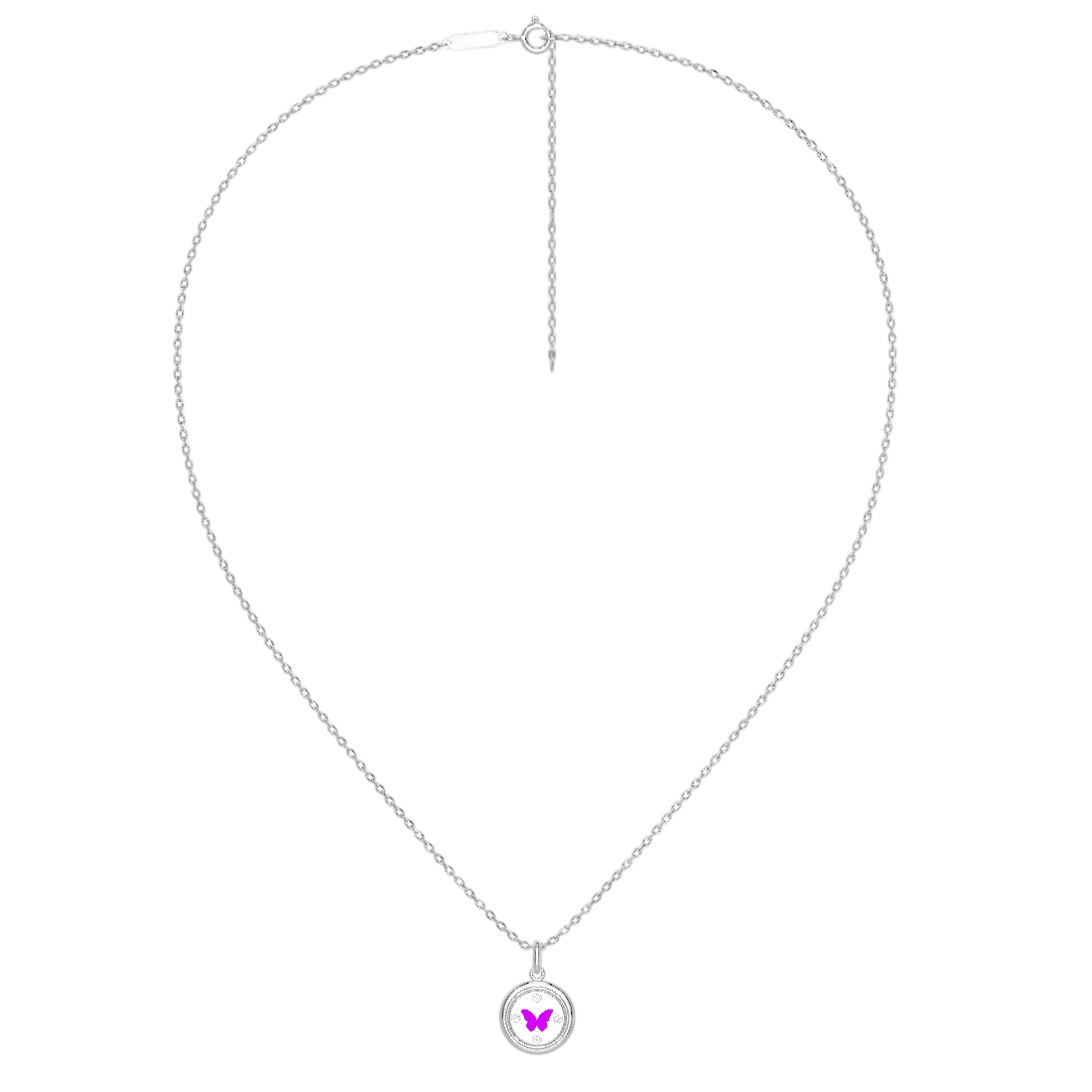 Enamel Charm Necklace Silver SN052