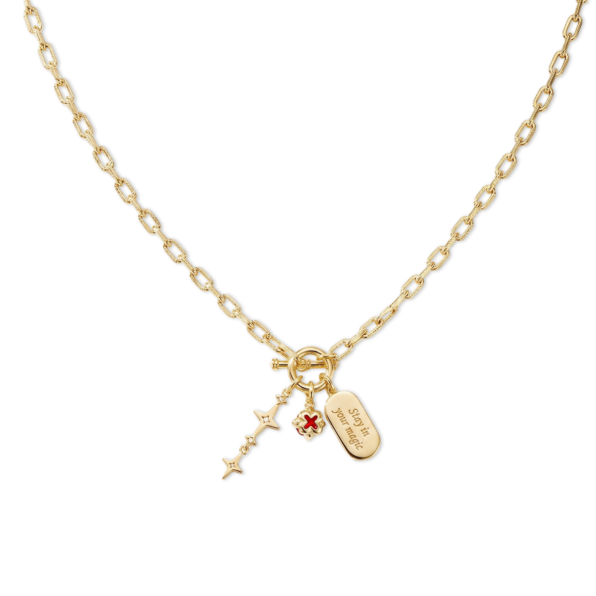 18K Gold Plated 3 Charms Necklace  SN050