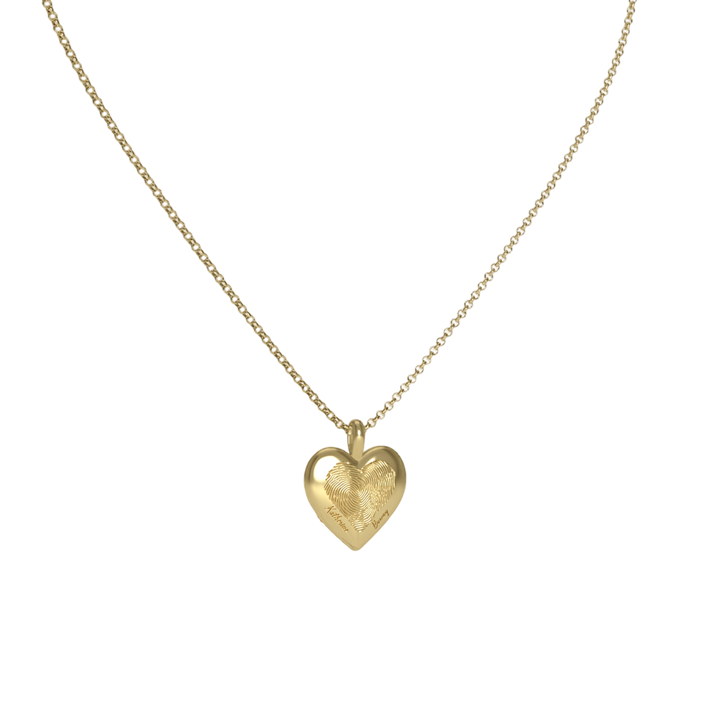 Gold Plated Heart SoulPrint Enamel Necklace