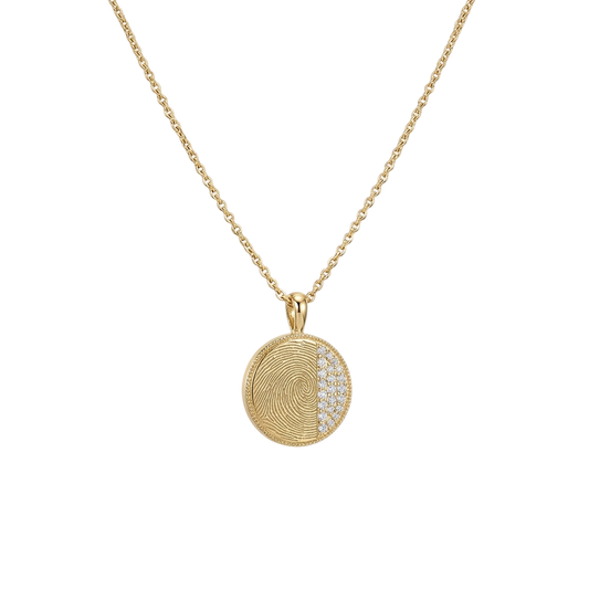 Gold Plated Plain-Edge Round Necklace SN045BRF (Brass)