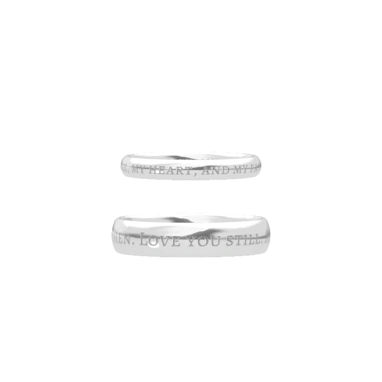 Fingerprint‑Engraved Couple Rings Silver SR013