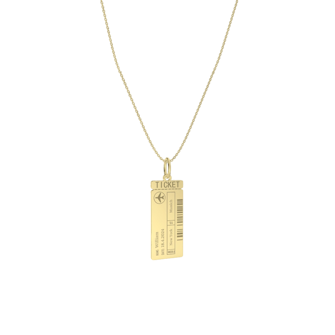 Classic Man Boarding Ticket Necklace SN003MAP