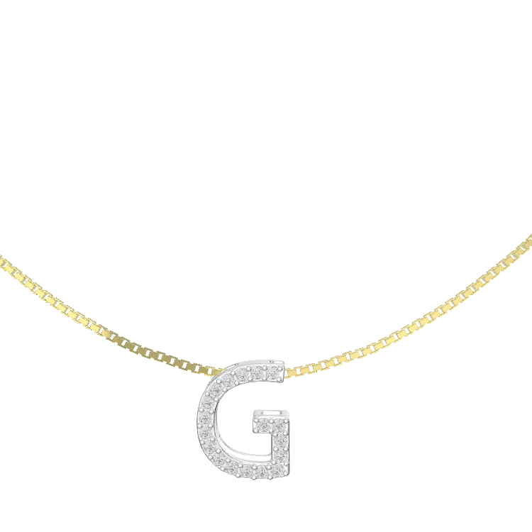 Rhodium Plated Initial Necklace AW24N006R