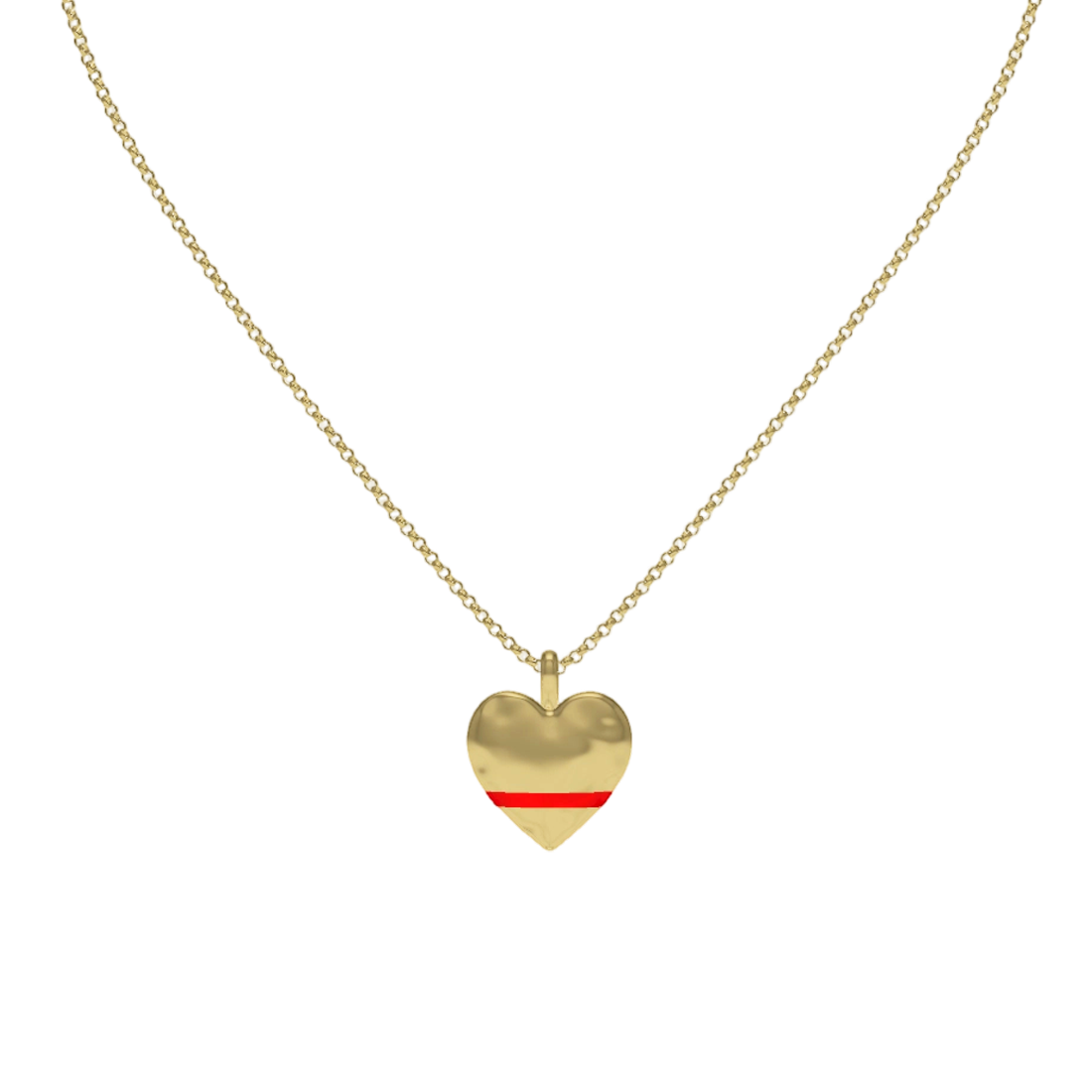 Gold Plated Heart SoulPrint Enamel Necklace