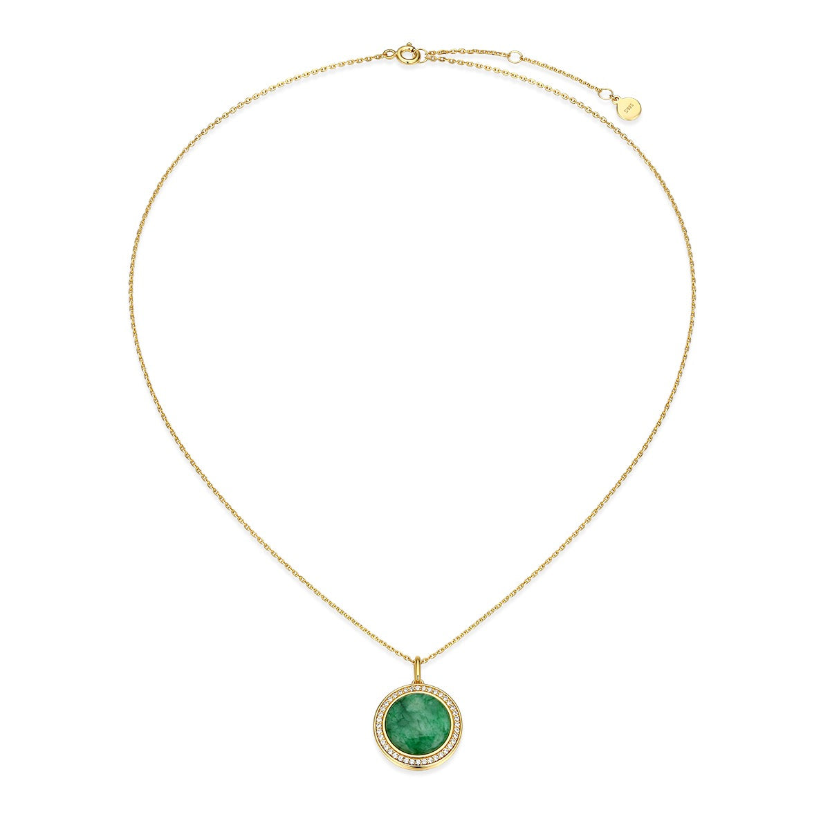 18K Gold Plated Legacy Jade Locket SN004BR (Brass)