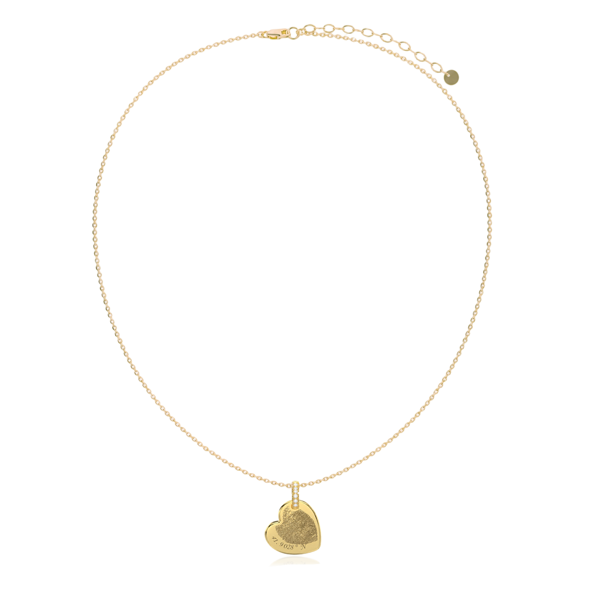 18K Gold Plated Silver Heart Engravable Necklace SS25N001MAP