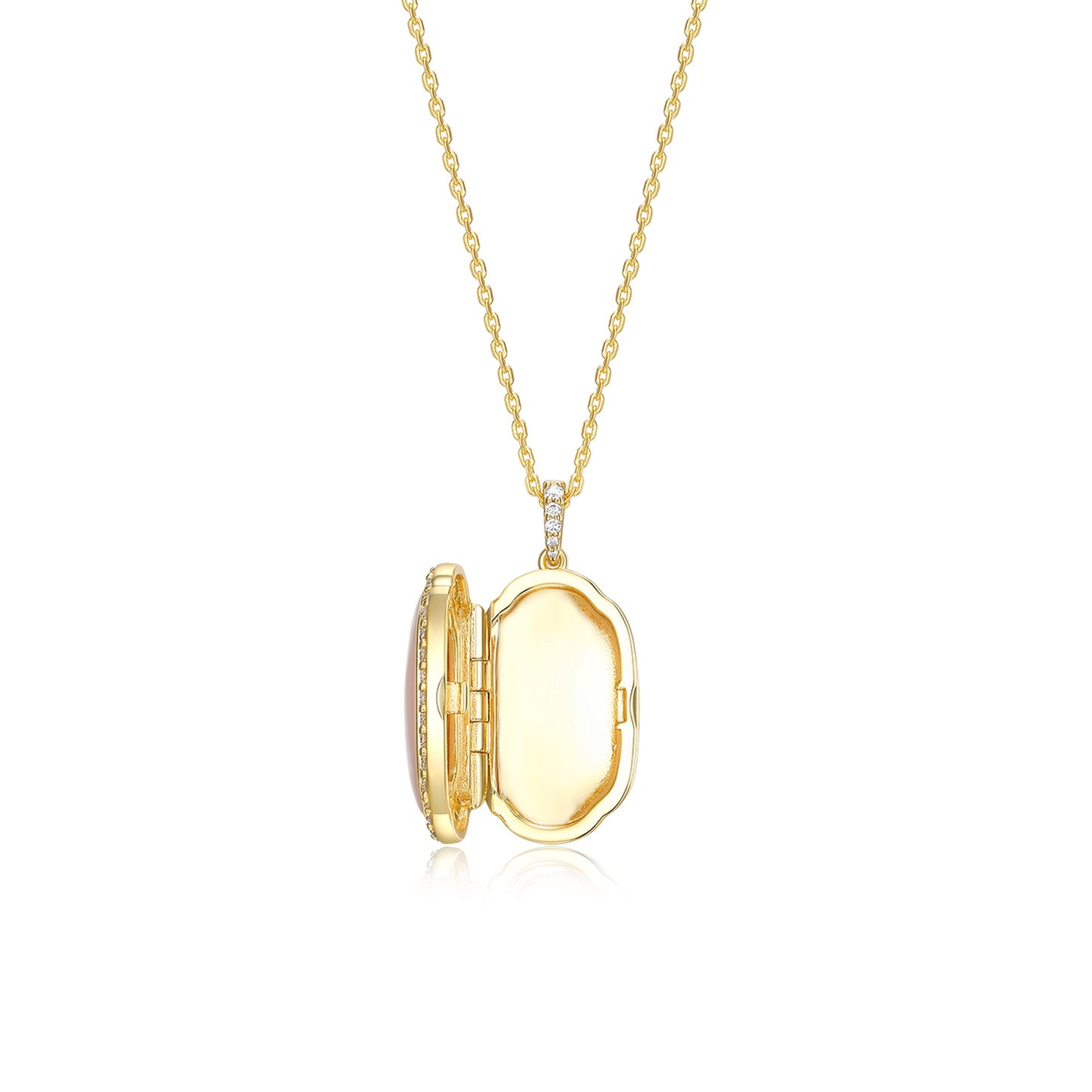 18K Gold Plated Pearl Glow Secret Locket SN012BR (Brass)