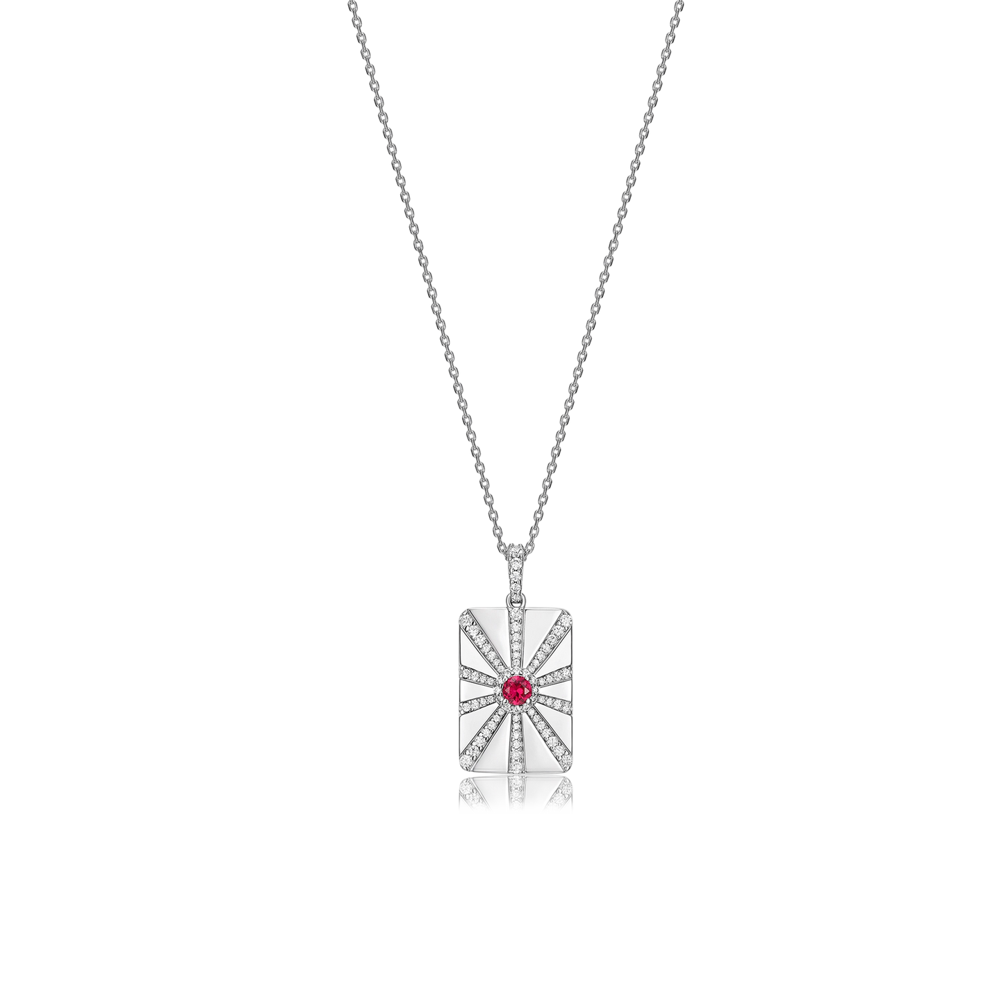 Rhodium Plated Modern Ray Locket SN013BR (Brass)