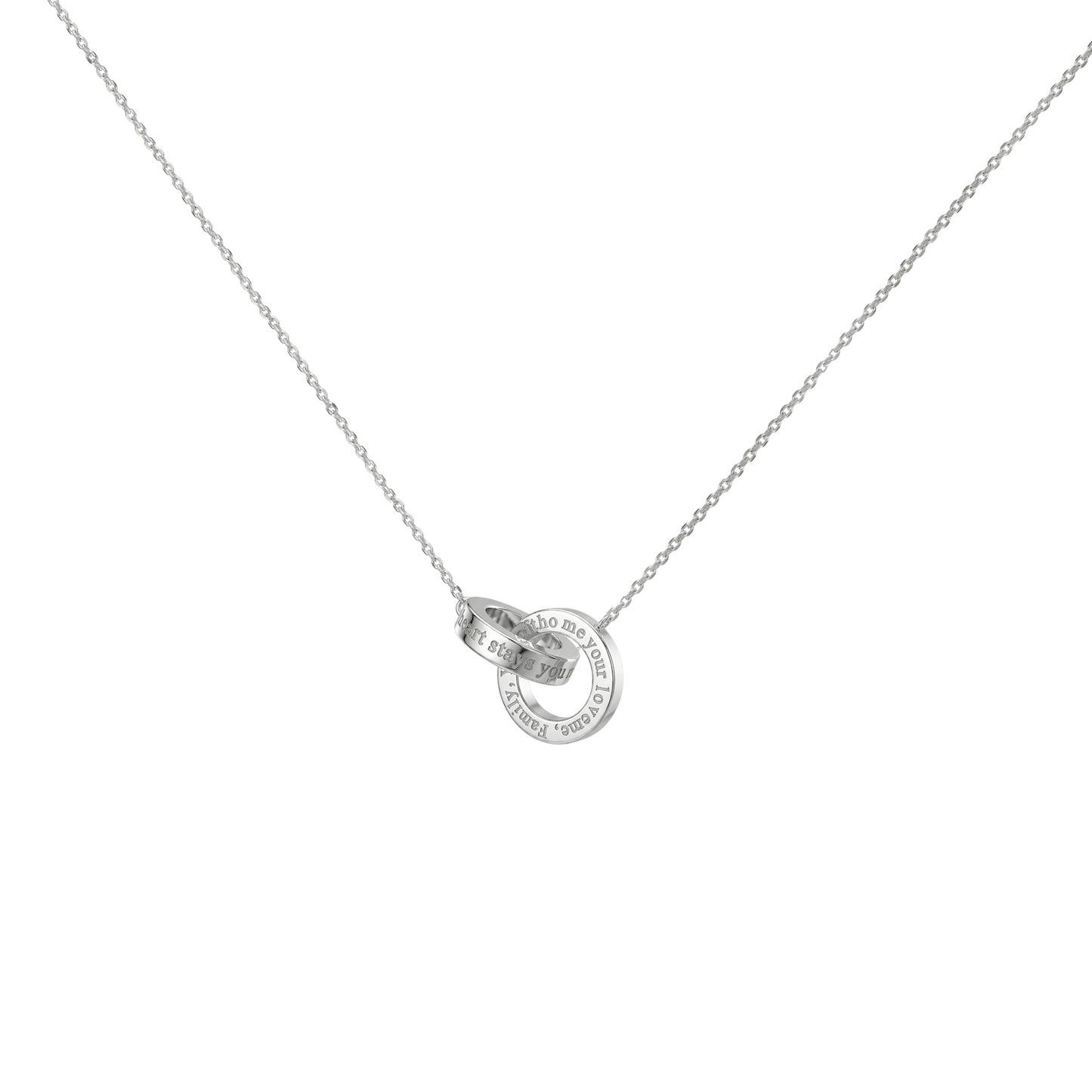 Rhodium Plated Infinite Linked Circle Necklace