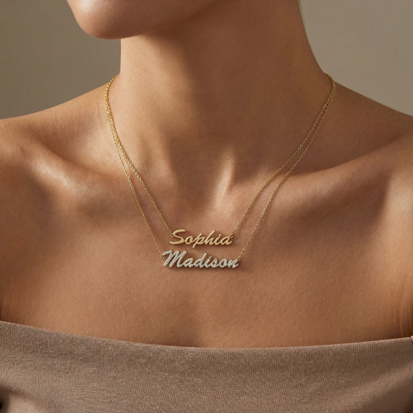 18k Gold Plated Luxe Name Necklace SN020G