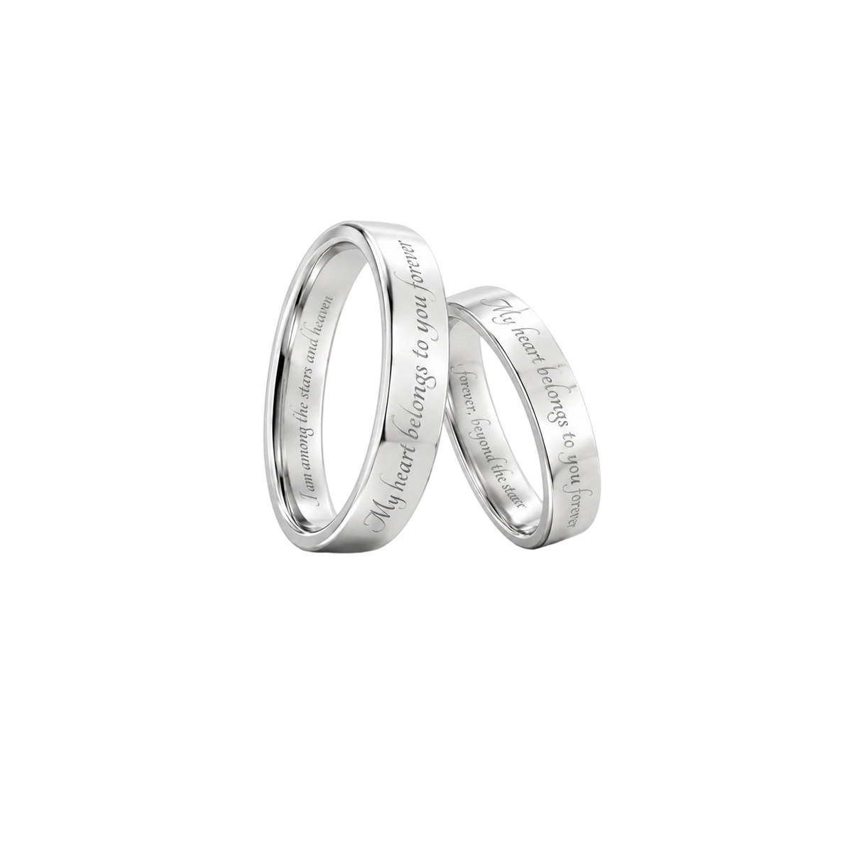 Fingerprint‑Engraved Couple Rings Silver SR012