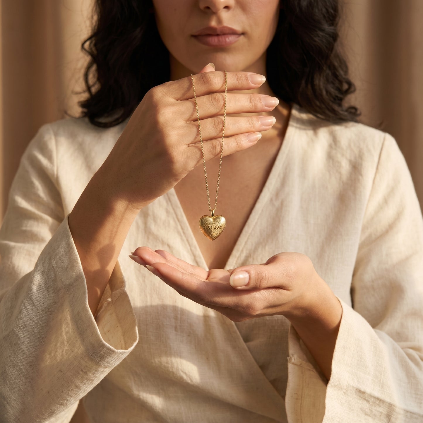 Gold Plated Heart SoulPrint Enamel Necklace