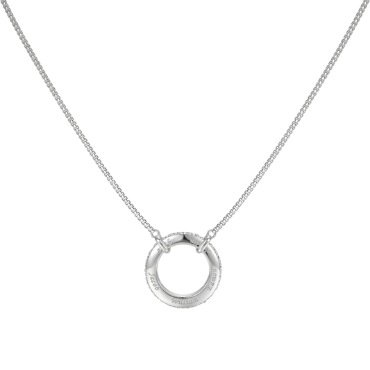 Circle of Love-March Birthstone Family Engraving Necklace SN041 (Brass+Quick Ship)