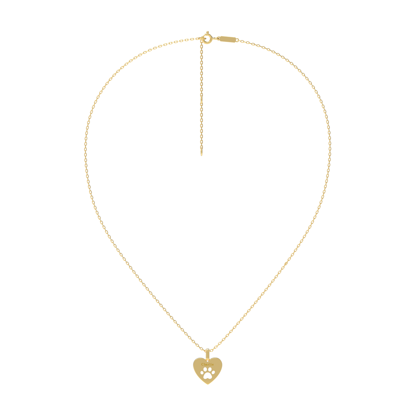 Yellow Gold Heart Tag Pendant