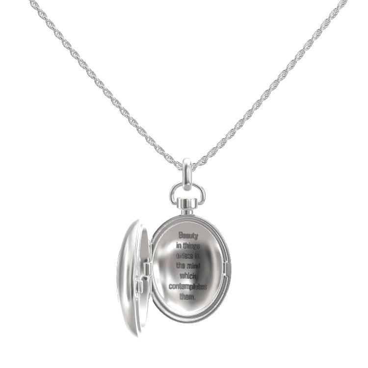 Rhodium Plated Luna Oval Whisper Locket SN011