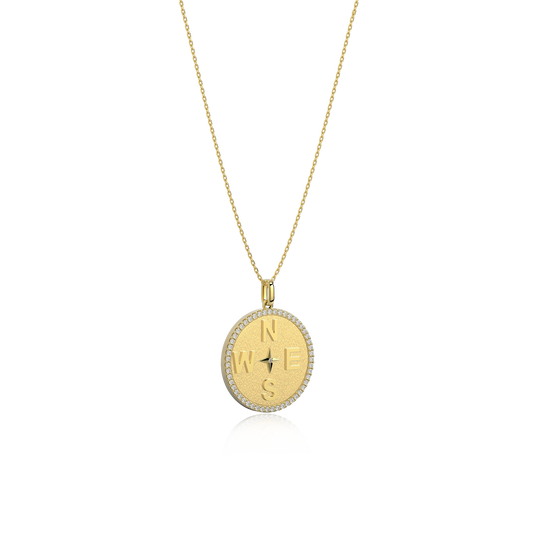 18k Gold Plated Personal Story Medallion Necklace – Lucky Symbol & Engravable  AW24N001G