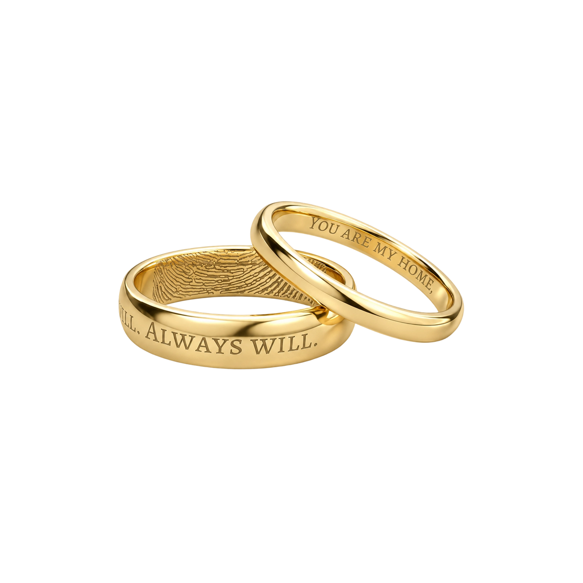 Fingerprint‑Engraved Couple Rings Silver SR013