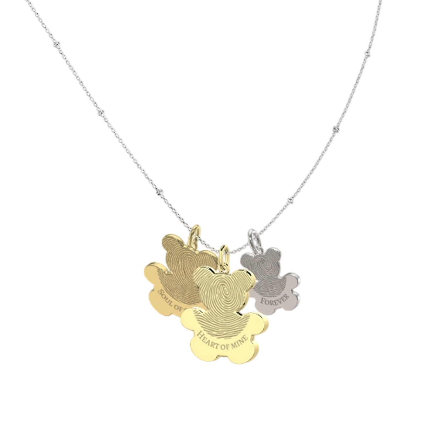 Teddy Family Necklace SN033BRF (Brass)
