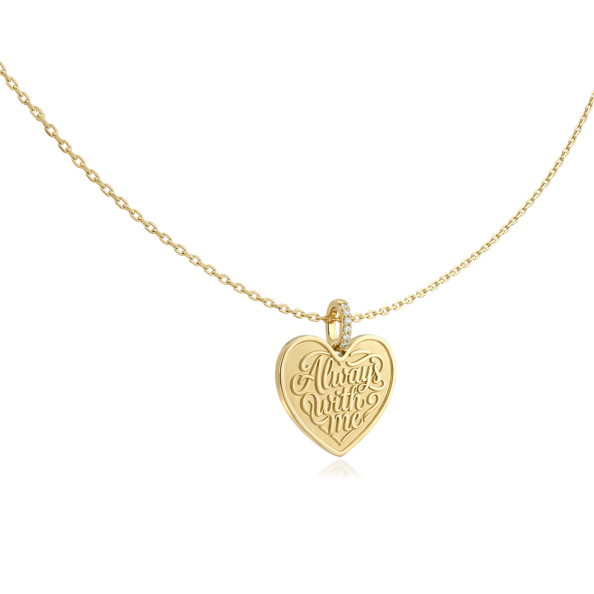 Personalized Heart Relief Message Necklace Silver SN055