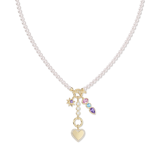 18K Gold Plated 4 Charms Necklace SN050