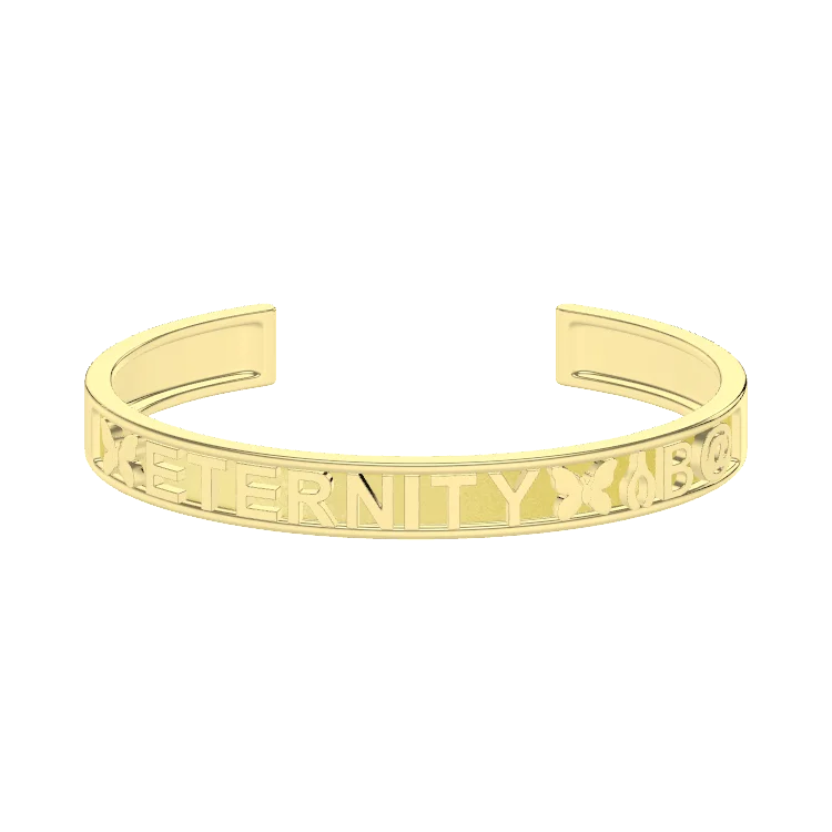 18k Gold Plate Silver CharmMark ModuType Cuff SS25B001G