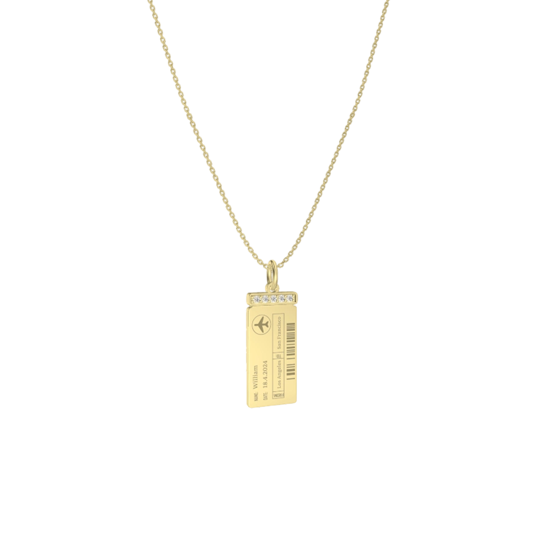 Luxe Woman Boarding Ticket Necklace SN003MAP