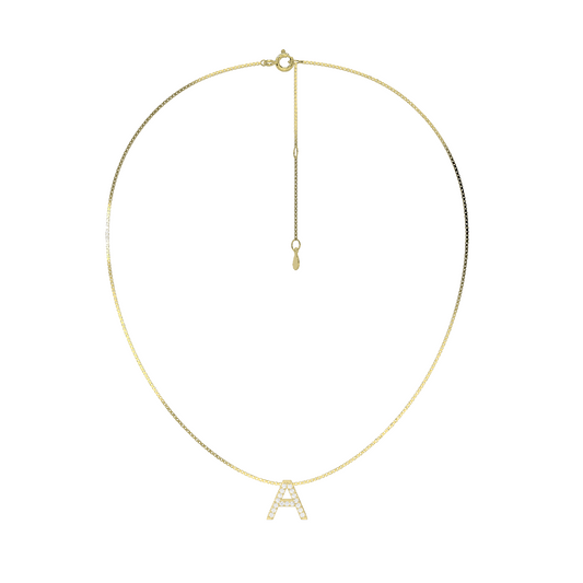 18k Gold Plate Initial Necklace AW24N006BR (Brass)