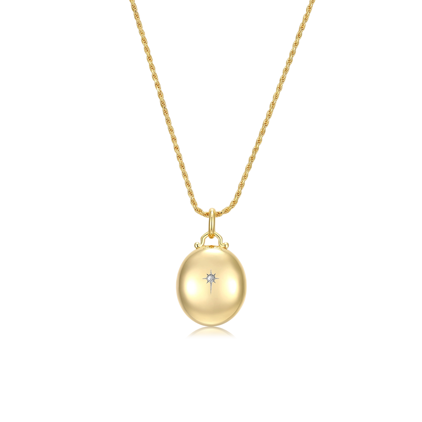 18K Gold Plated Luna Glow  Whisper Locket SN008BR (Brass)