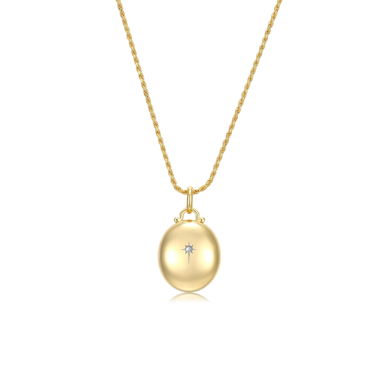 18K Gold Plated Luna Glow  Whisper Locket SN008BR (Brass)