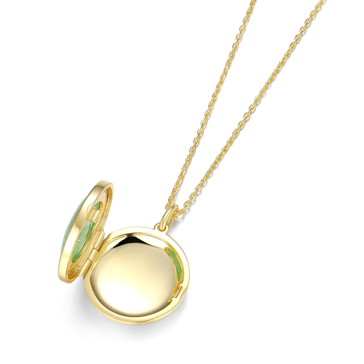 18K Gold Plated Legacy Jade Locket SN004BR (Brass)