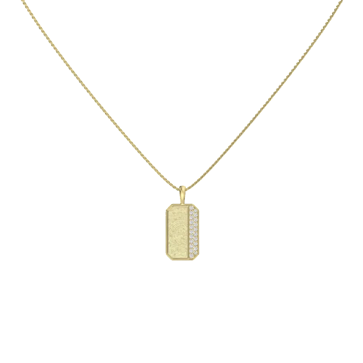 Rhodium Plated Plain-Edge Octagon Necklace SN045BRF (Brass)