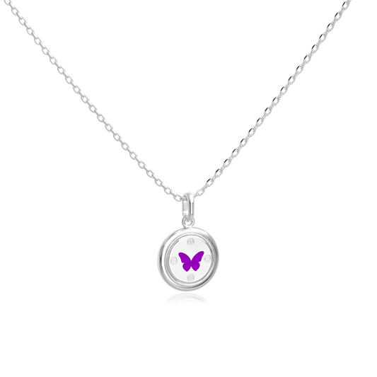 Enamel Charm Necklace Silver SN052