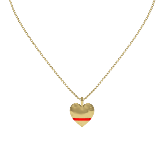 Gold Plated Heart SoulPrint Enamel Necklace SN044 (Brass)