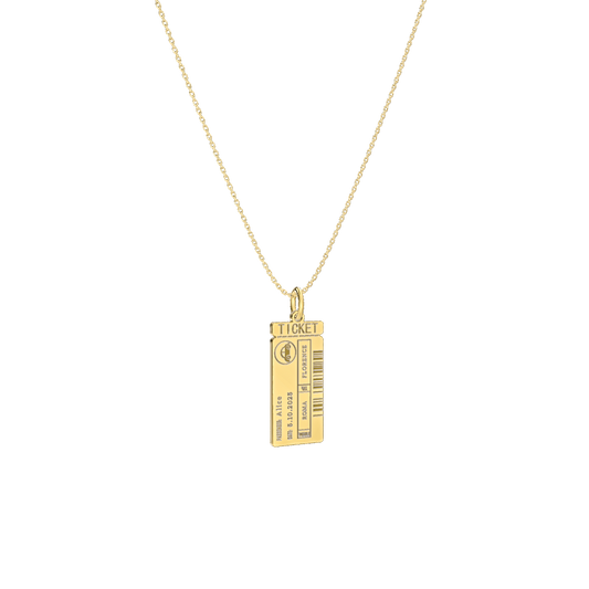 Classic Woman Boarding Ticket Necklace SN003W