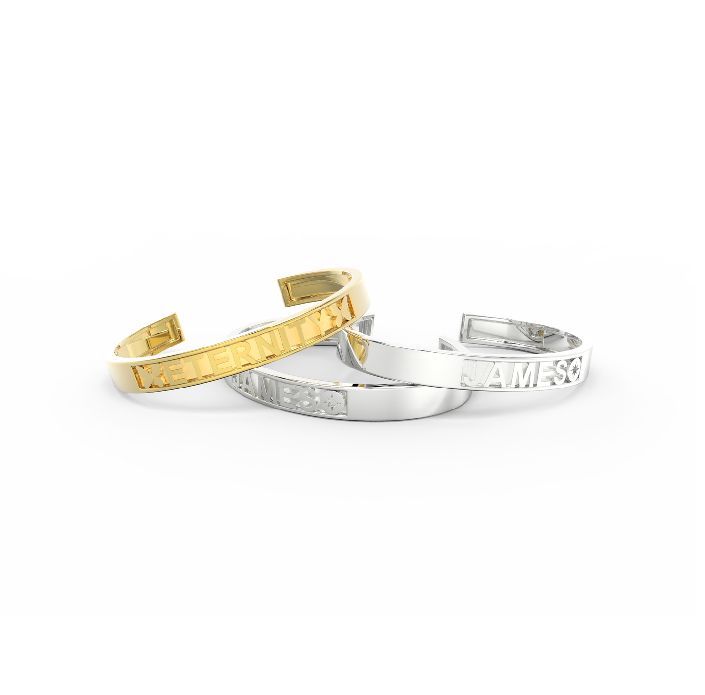 Rhodium Plated CharmMark ModuType Cuff SS25B001R