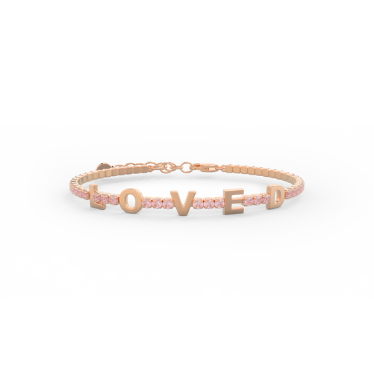 Morganite Birthstone Tennis Bracelet 18K Rose Gold